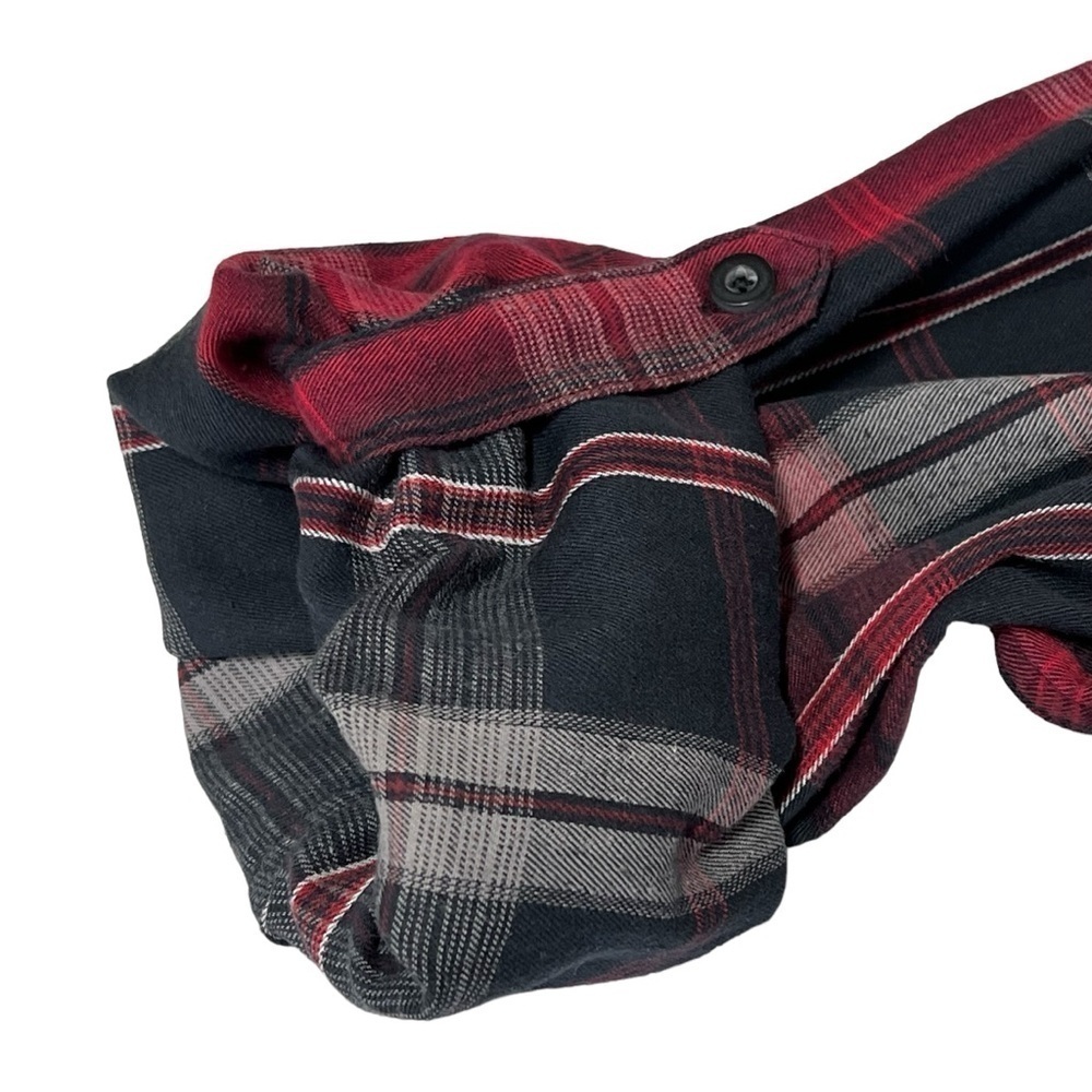 HELIX Western Red Black Plaid Long Sleeve Button Down Men's Shirt Size L - Picture 9 of 16